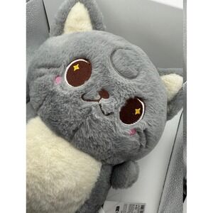 MINISO Desert Star Moni the Cat Plush 14in Gray Crescent Moon Kawaii Stuffed Toy